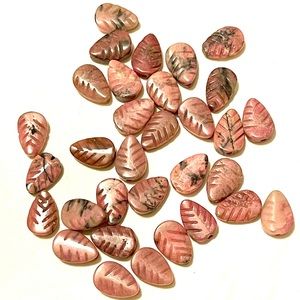 Rhodochrosite Feather Beads